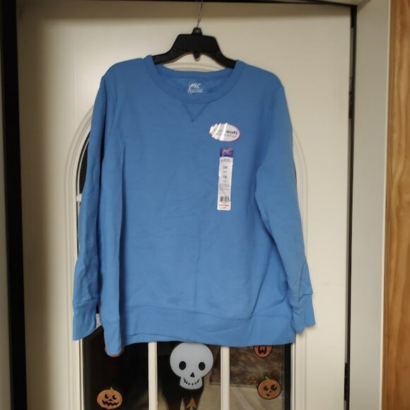 New Just My Size Cloudless Blue Fusion Soft Crew Sweatshirt Size Women's 1X 16W - Picture 1 of 2